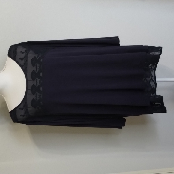 ADIVA Women's Navy Overlay Size 3X semi sheer - Picture 1 of 10